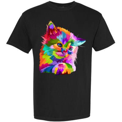 Colorful Atyle Cat Head Pop  Garment-Dyed Heavyweight T-Shirt