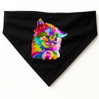 Colorful Atyle Cat Head Pop  USA-Made Doggie Bandana
