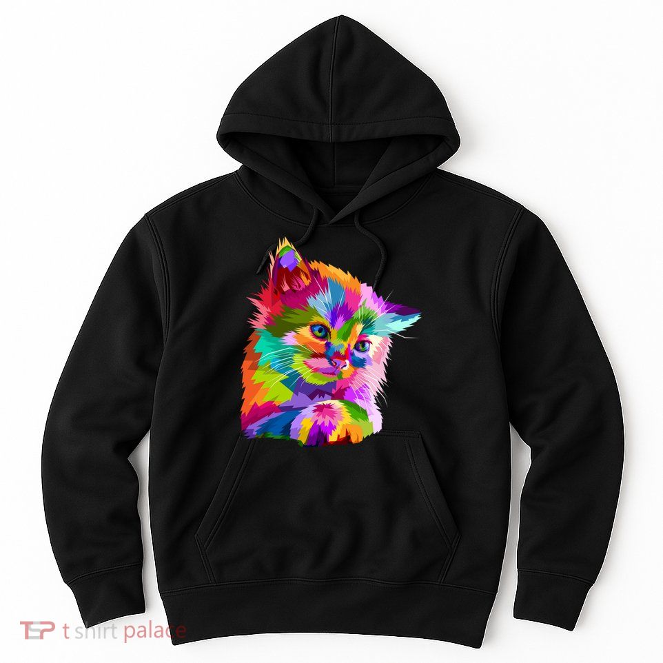Colorful Atyle Cat Head Pop  Hoodie