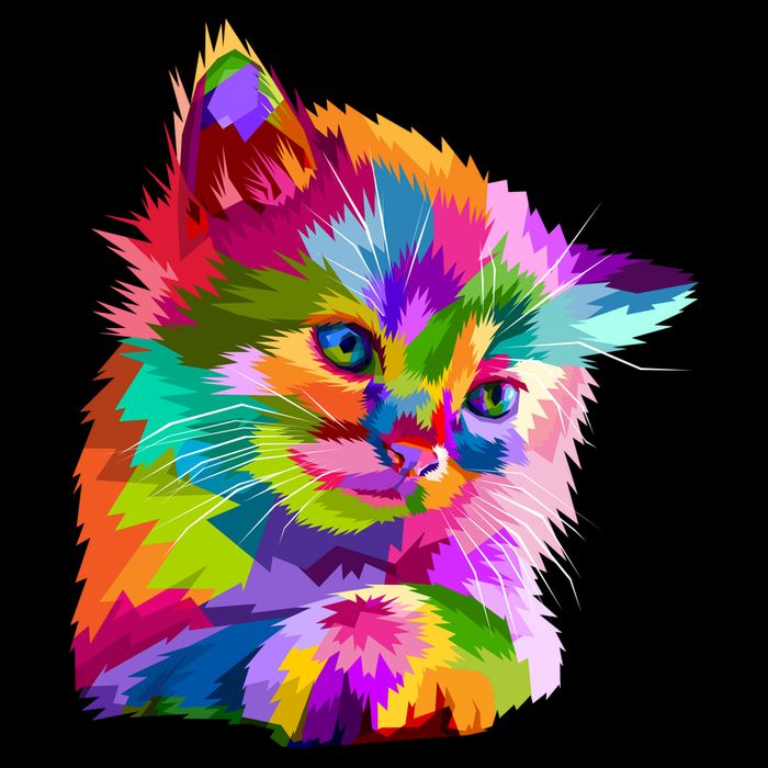 Colorful Atyle Cat Head Pop  Apron