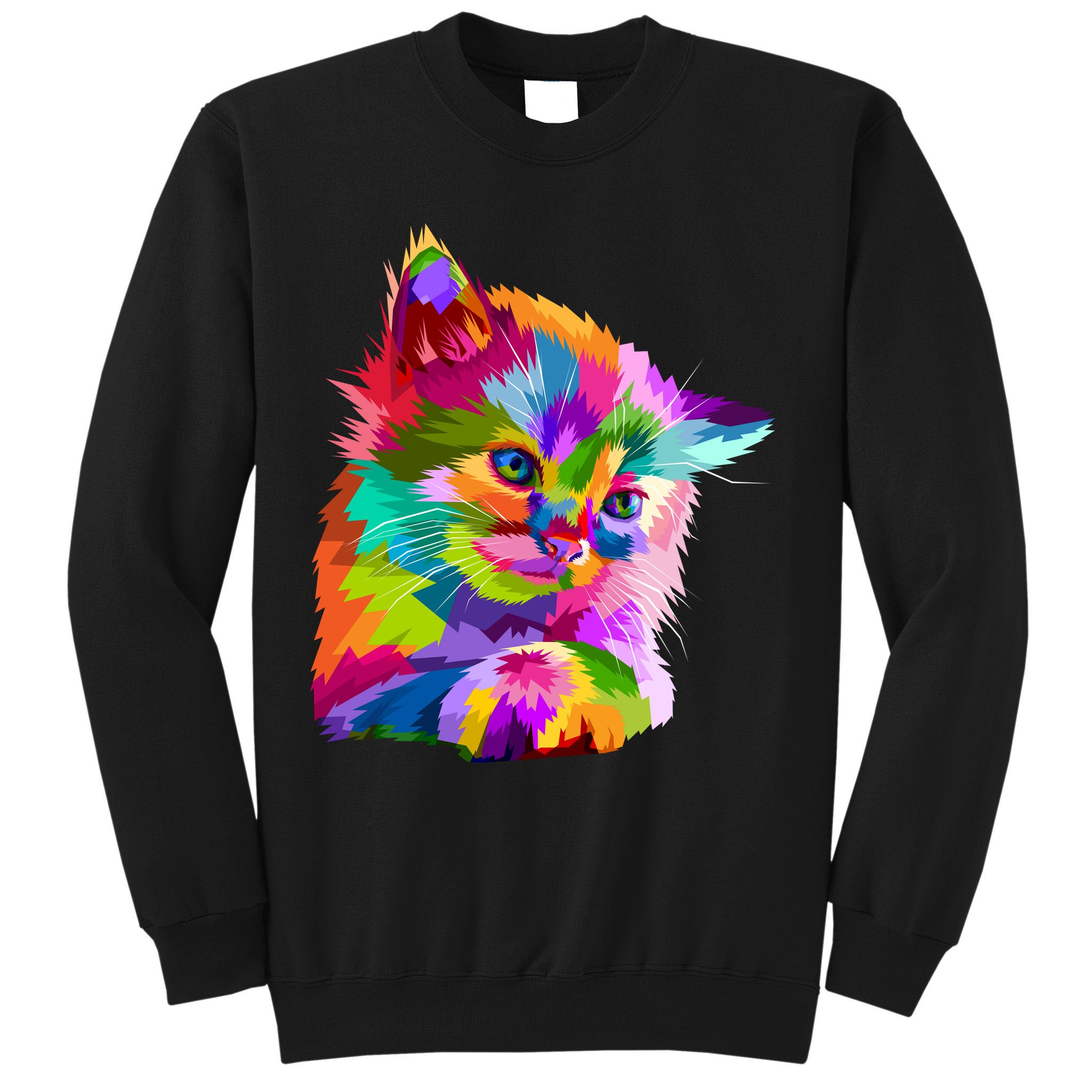 Colorful Atyle Cat Head Pop  Sweatshirt