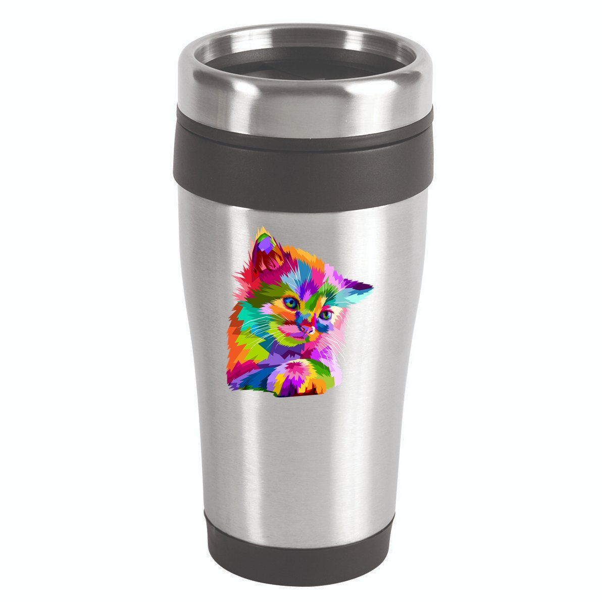 Colorful Atyle Cat Head Pop  16oz Travel Tumbler