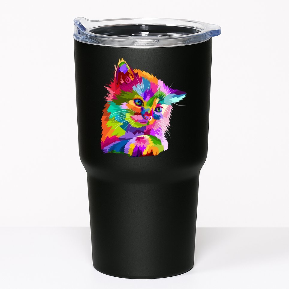 Colorful Atyle Cat Head Pop  Tumbler
