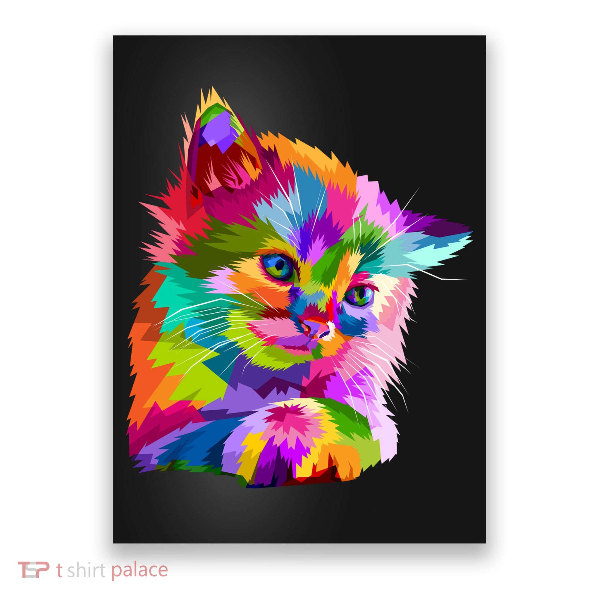 Colorful Atyle Cat Head Pop  Poster