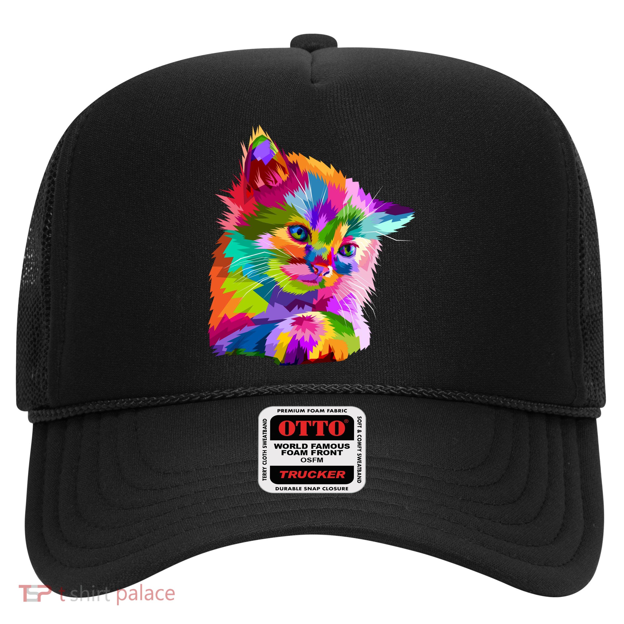 Colorful Atyle Cat Head Pop  Trucker Hat