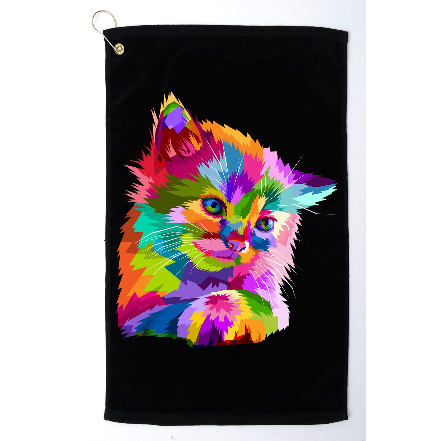 Colorful Atyle Cat Head Pop  Golf Towel