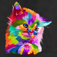 Colorful Atyle Cat Head Pop  Golf Towel