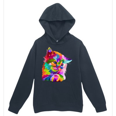 Colorful Atyle Cat Head Pop  Urban Pullover Hoodie