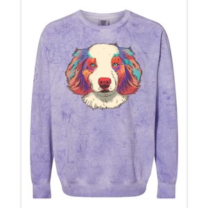 Colorful Australian Shepherd Colorblast Crewneck Sweatshirt