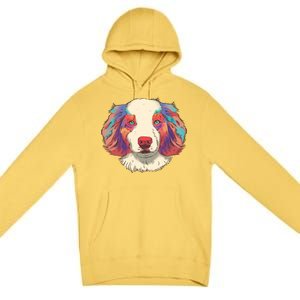 Colorful Australian Shepherd Premium Pullover Hoodie