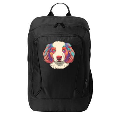 Colorful Australian Shepherd City Backpack