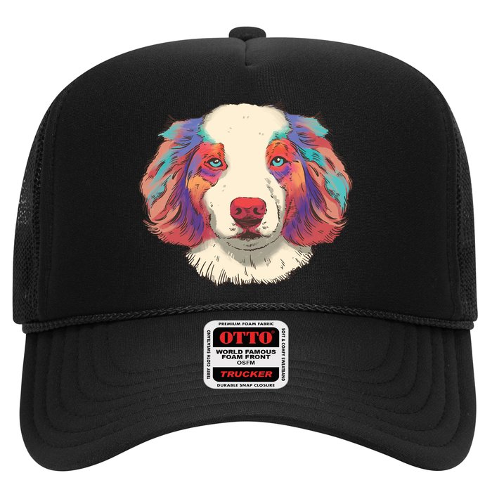 Colorful Australian Shepherd Trucker Hat
