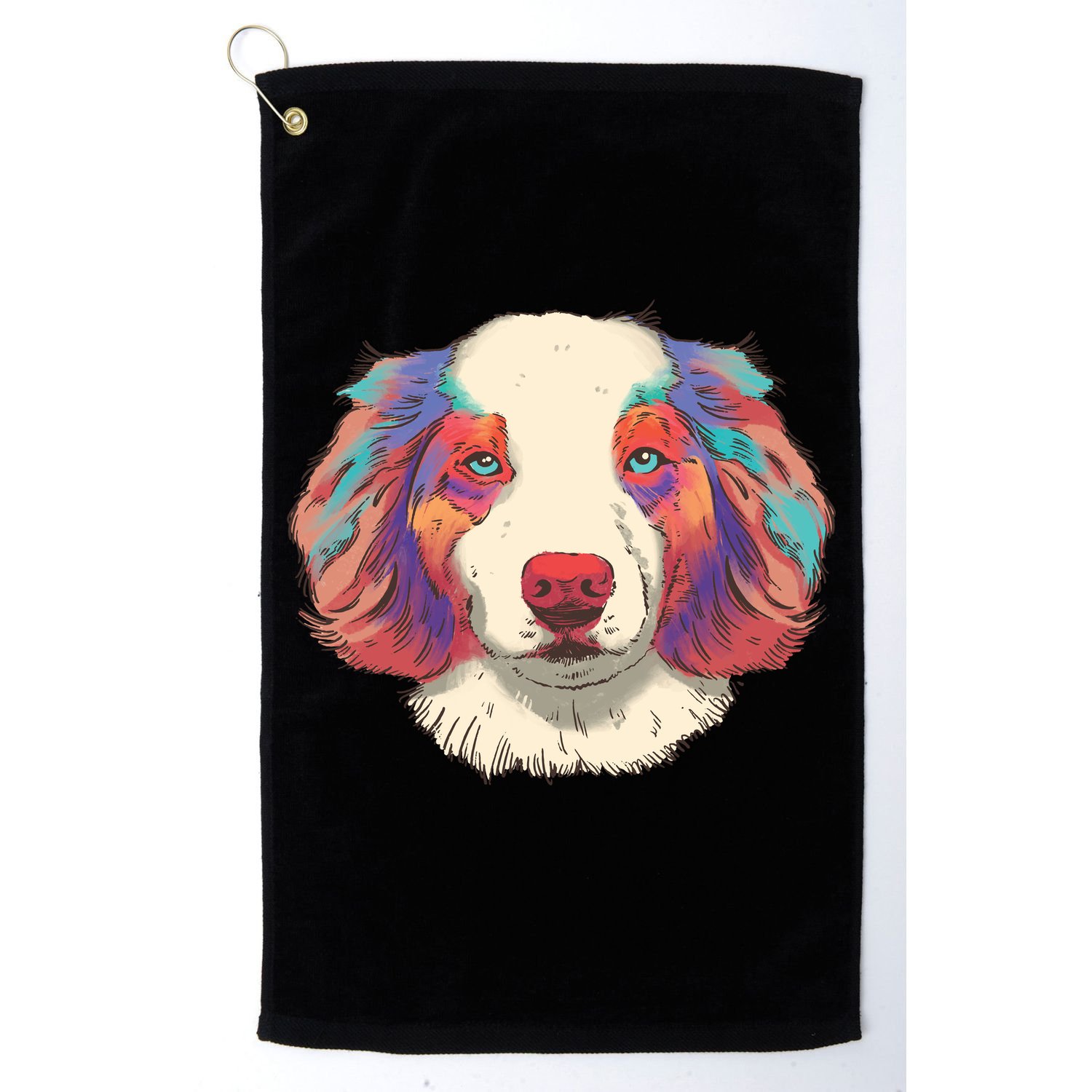 Colorful Australian Shepherd Golf Towel
