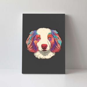 Colorful Australian Shepherd Canvas