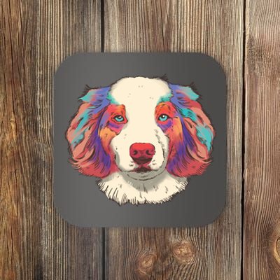 Colorful Australian Shepherd Coaster