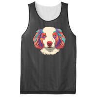 Colorful Australian Shepherd Mesh Reversible Basketball Jersey Tank