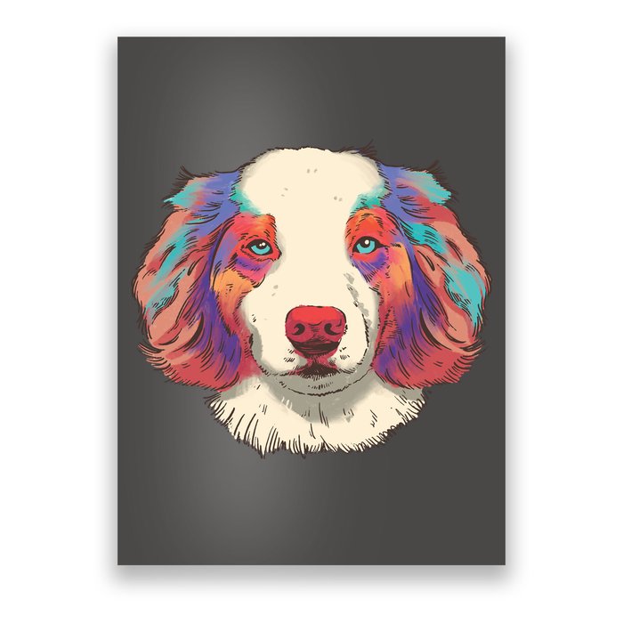 Colorful Australian Shepherd Poster