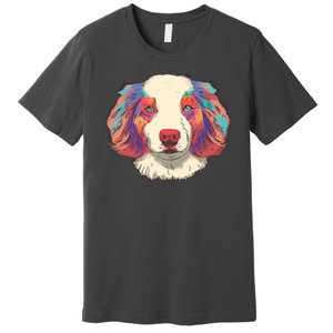 Colorful Australian Shepherd Premium T-Shirt