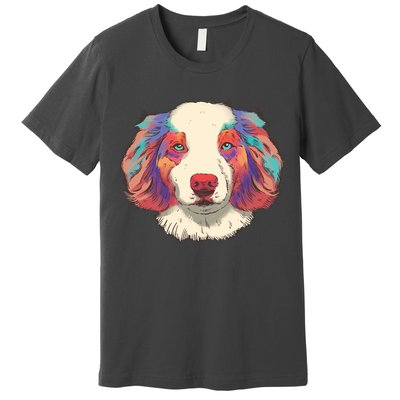 Colorful Australian Shepherd Premium T-Shirt