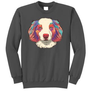 Colorful Australian Shepherd Tall Sweatshirt