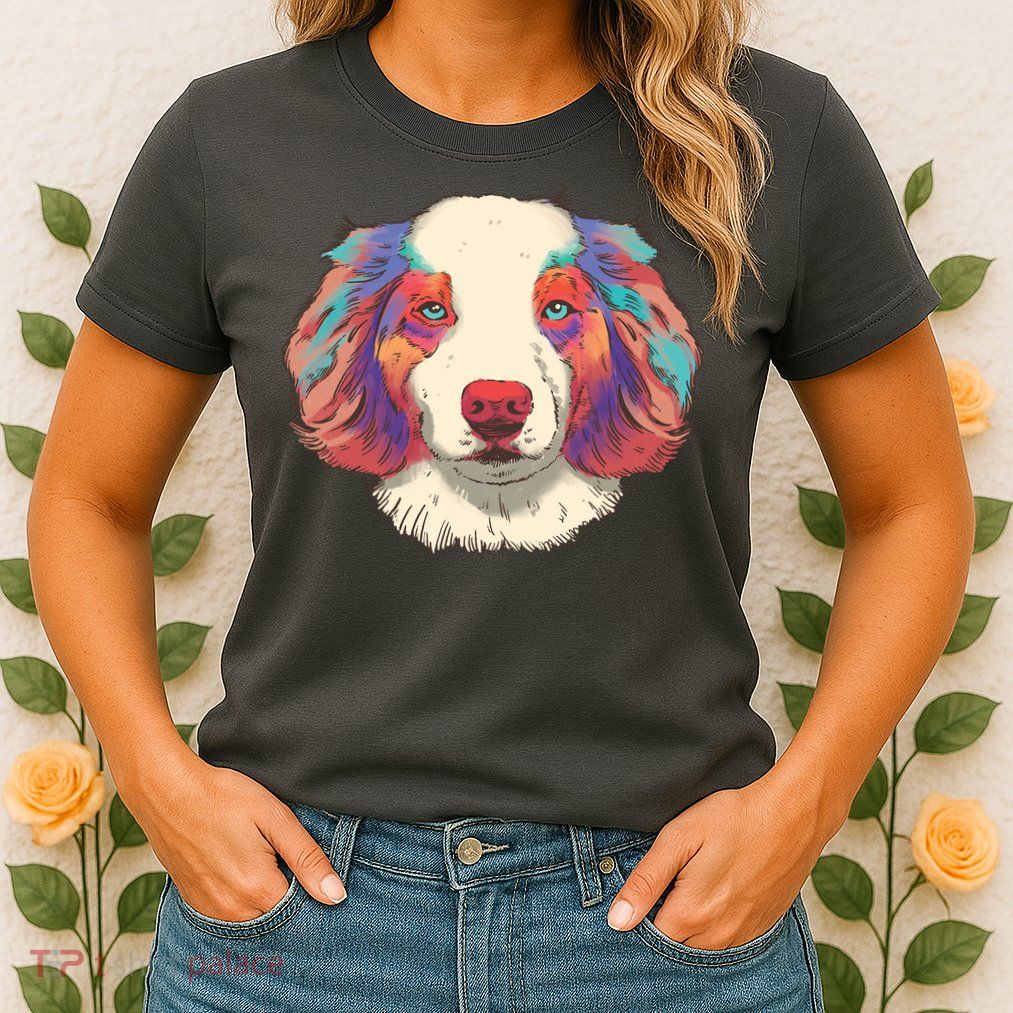 Colorful Australian Shepherd Womens T-Shirt