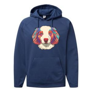 Colorful Australian Shepherd Performance Fleece Hoodie