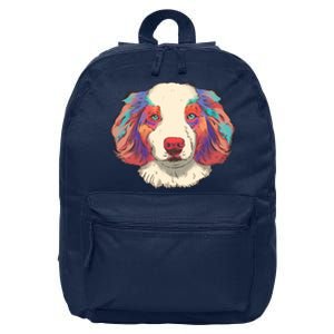 Colorful Australian Shepherd 16 in Basic Backpack