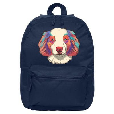 Colorful Australian Shepherd 16 in Basic Backpack