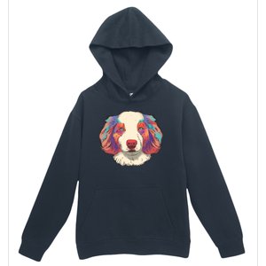 Colorful Australian Shepherd Urban Pullover Hoodie