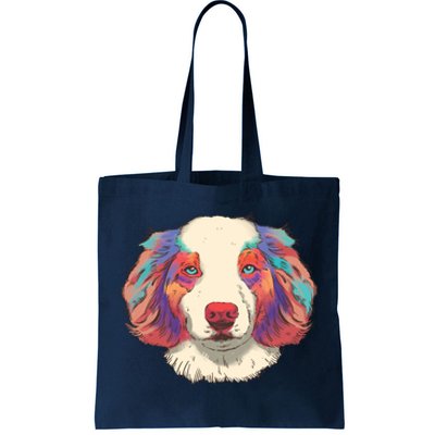 Colorful Australian Shepherd Tote Bag