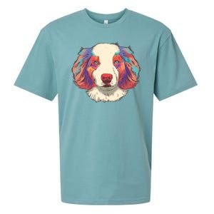 Colorful Australian Shepherd Sueded Cloud Jersey T-Shirt