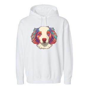 Colorful Australian Shepherd Garment-Dyed Fleece Hoodie