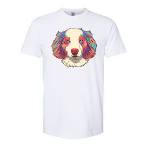 Colorful Australian Shepherd Softstyle CVC T-Shirt