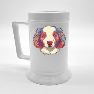 Colorful Australian Shepherd Beer Stein