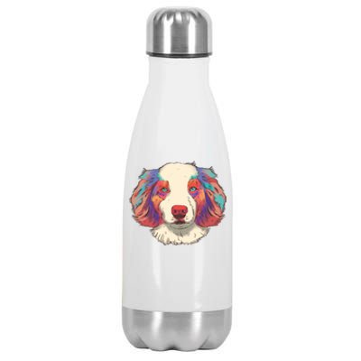 Colorful Australian Shepherd Stainless Steel Insulated Water Bottle