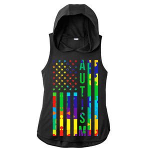 Colorful Autism Puzzle Flag Ladies PosiCharge Tri-Blend Wicking Draft Hoodie Tank