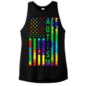 Colorful Autism Puzzle Flag Ladies PosiCharge Tri-Blend Wicking Tank