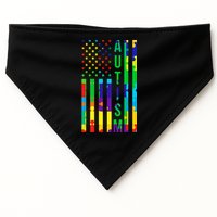 Colorful Autism Puzzle Flag USA-Made Doggie Bandana