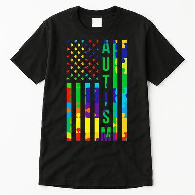 Colorful Autism Puzzle Flag Tall T-Shirt