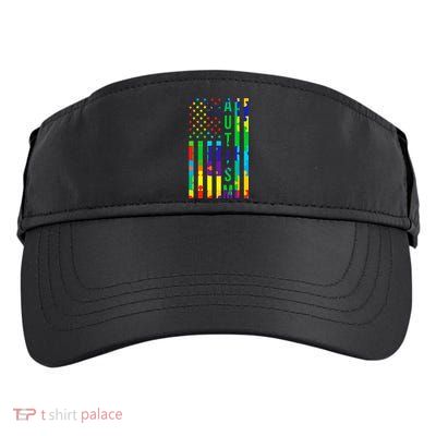 Colorful Autism Puzzle Flag Adult Drive Performance Visor