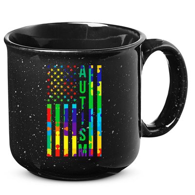 Colorful Autism Puzzle Flag 15oz Campfire Ceramic Mug