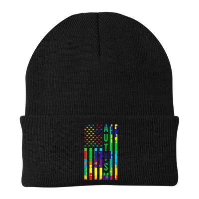Colorful Autism Puzzle Flag Knit Cap Winter Beanie