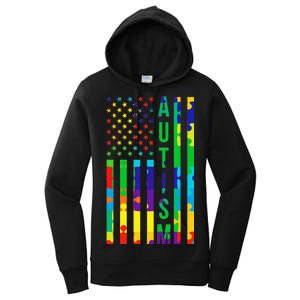 Colorful Autism Puzzle Flag Women's Pullover Hoodie