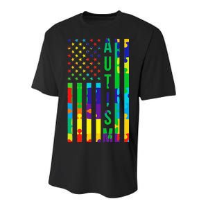 Colorful Autism Puzzle Flag Youth Performance Sprint T-Shirt