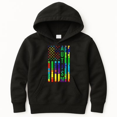 Colorful Autism Puzzle Flag Kids Hoodie