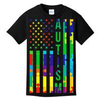 Colorful Autism Puzzle Flag Kids T-Shirt