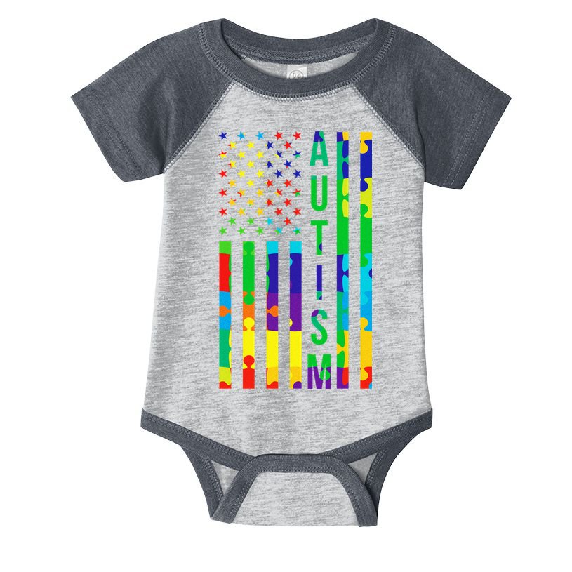 Colorful Autism Puzzle Flag Infant Baby Jersey Bodysuit