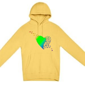 Colorful Bird Flocking Heart Rainbow Premium Pullover Hoodie