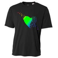 Colorful Bird Flocking Heart Rainbow Cooling Performance Crew T-Shirt