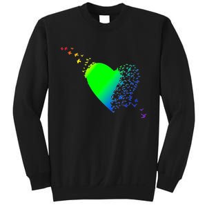 Colorful Bird Flocking Heart Rainbow Sweatshirt